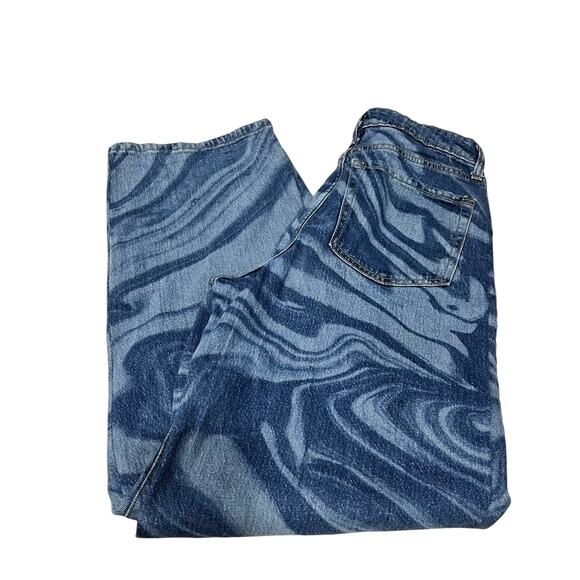 Wild Fable Women's Swirl Print High Rise Wide‎ Leg Baggy Jeans Size 0 - Picture 3 of 8